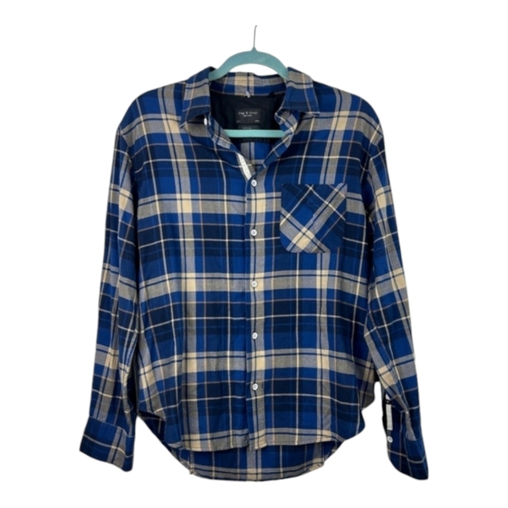 rag & bone Blue Long Sleeve Button Down Shirt
